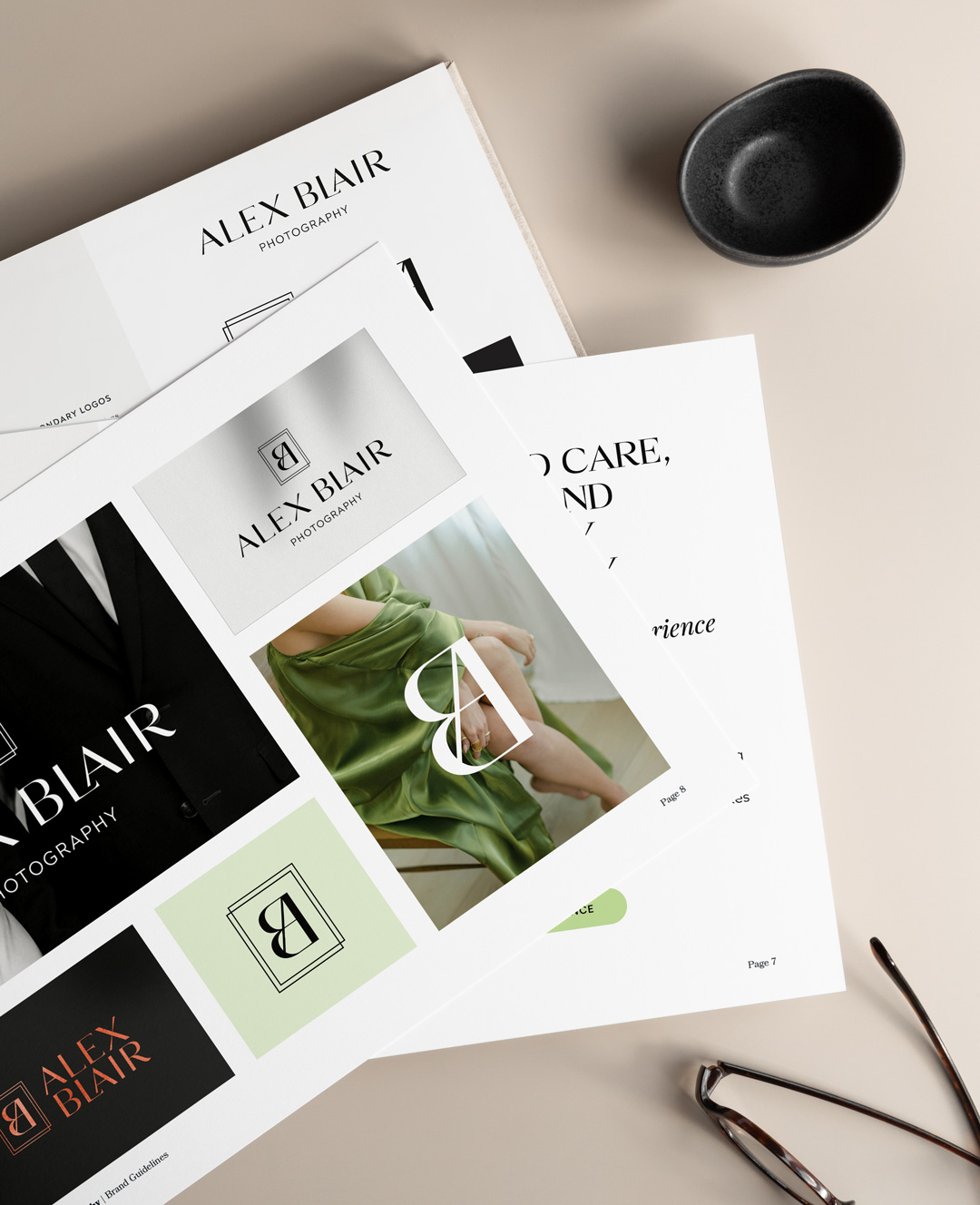 Custom branding redesign for luxury photographer Alex Blair