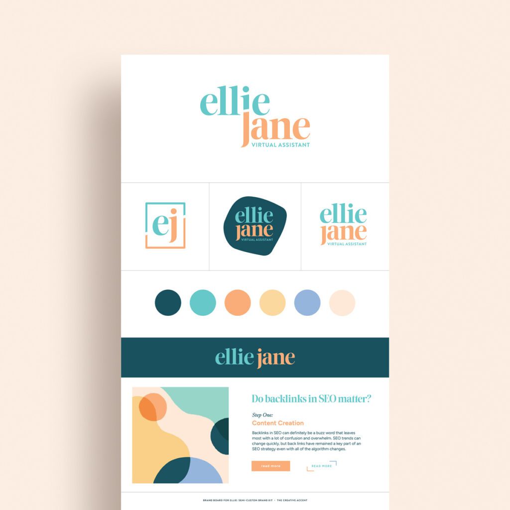 Ellie Jane— a bright and colorful brand kit for coaches, virtual assistants and influencers
