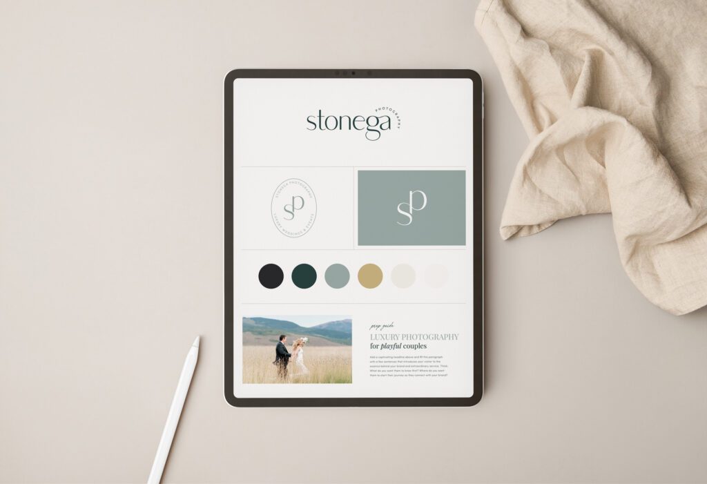 A premade brand kit for luxury wedding photographers looking for a professional brand identity.