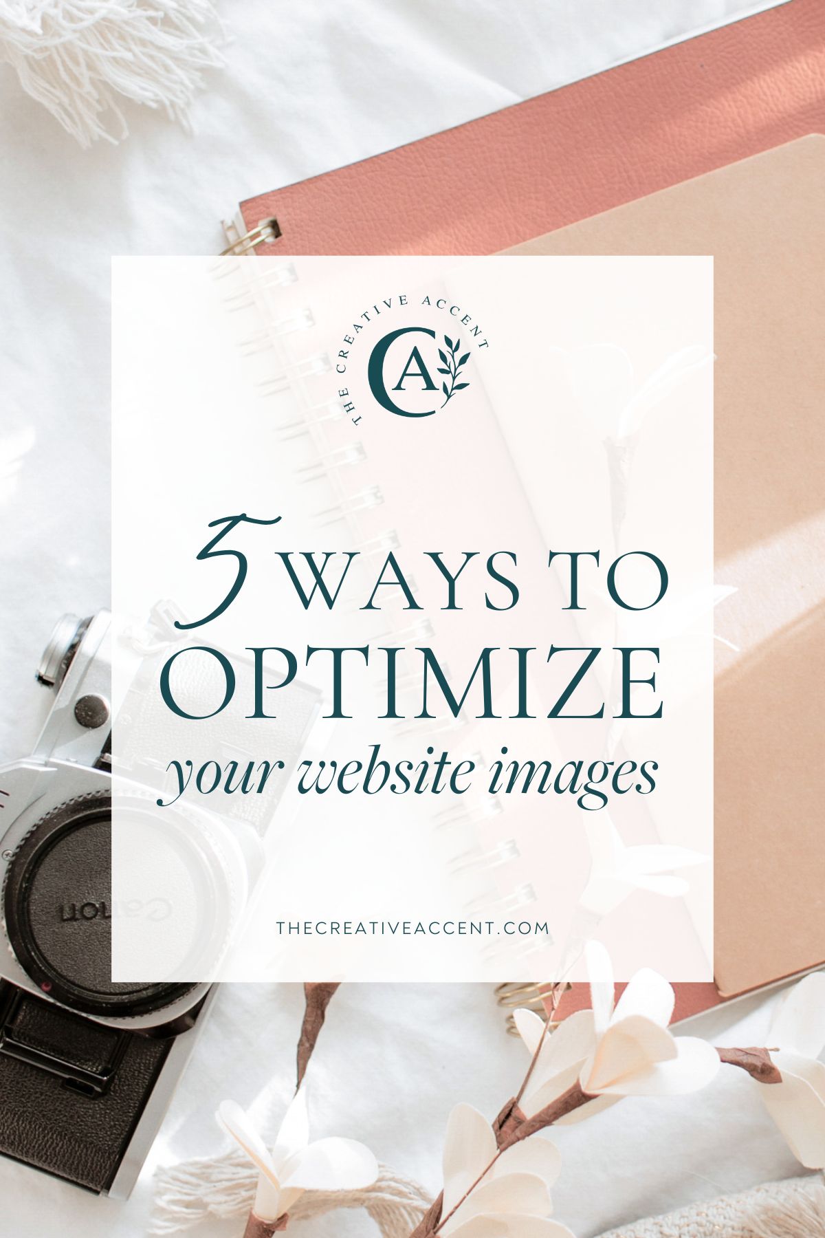Pin graphic related to this blog post 5 ways to optimize your website images graphic