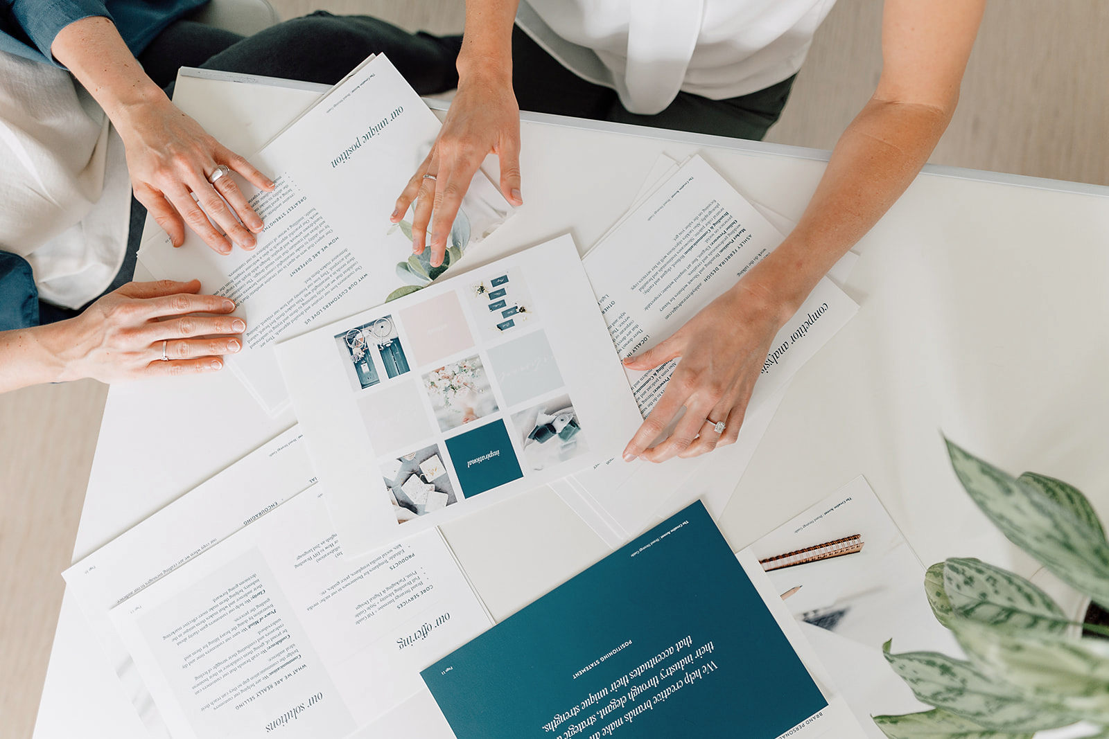 discussing the moodboard, brand colors and strategy for a new brand identity