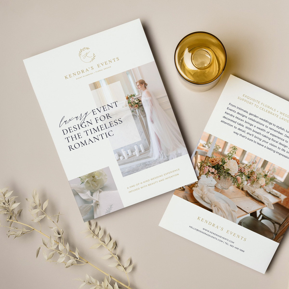 new rack card design for wedding planner rebrand