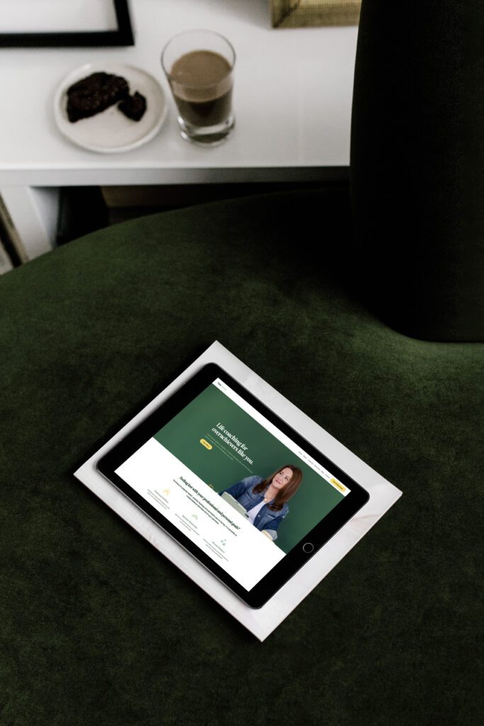 Kajabi website design for life coach YouAnew on ipad mockup