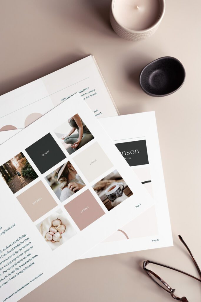 moodboard design for functional medicine as part of wellness brand kit