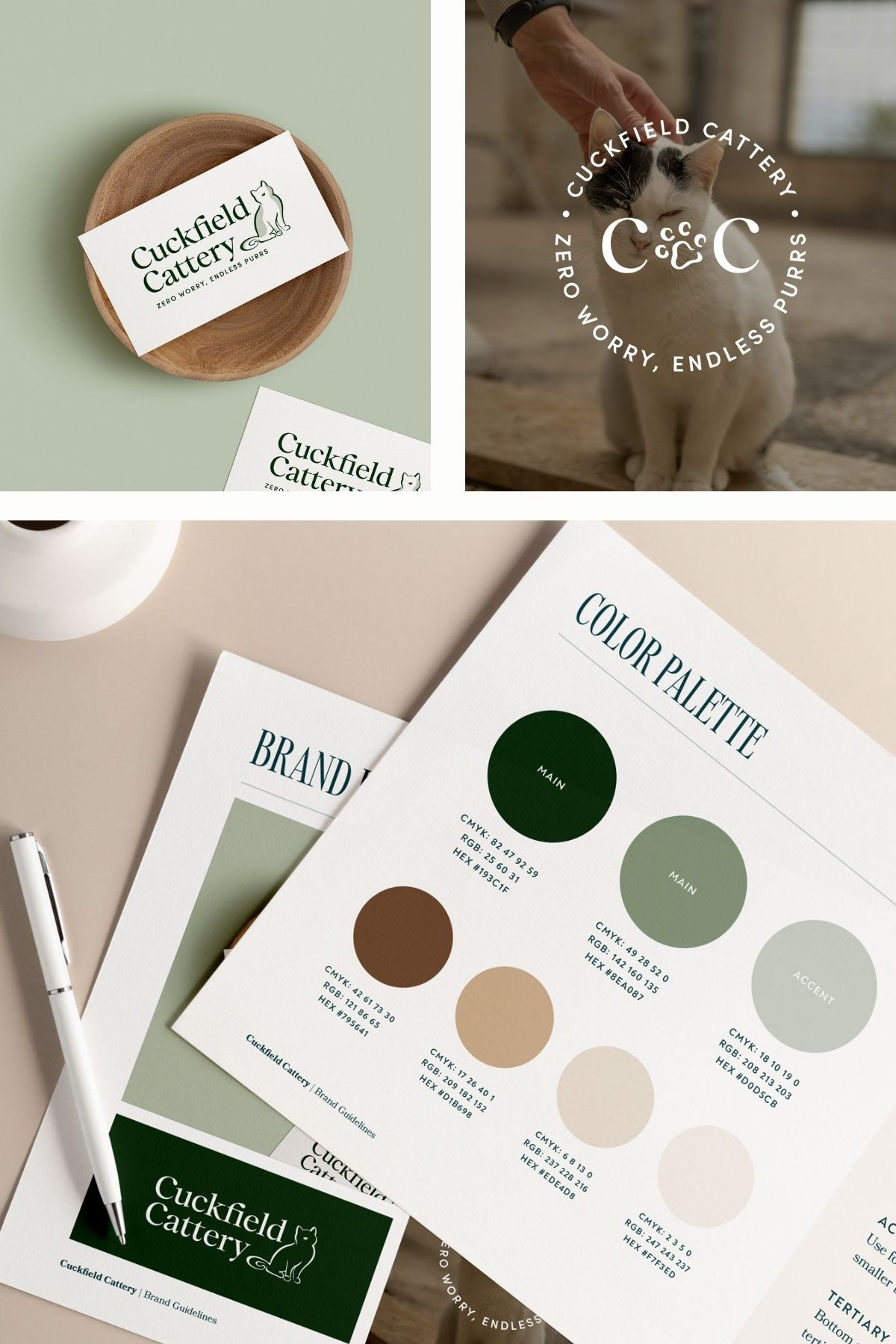 cattery logo design mockups