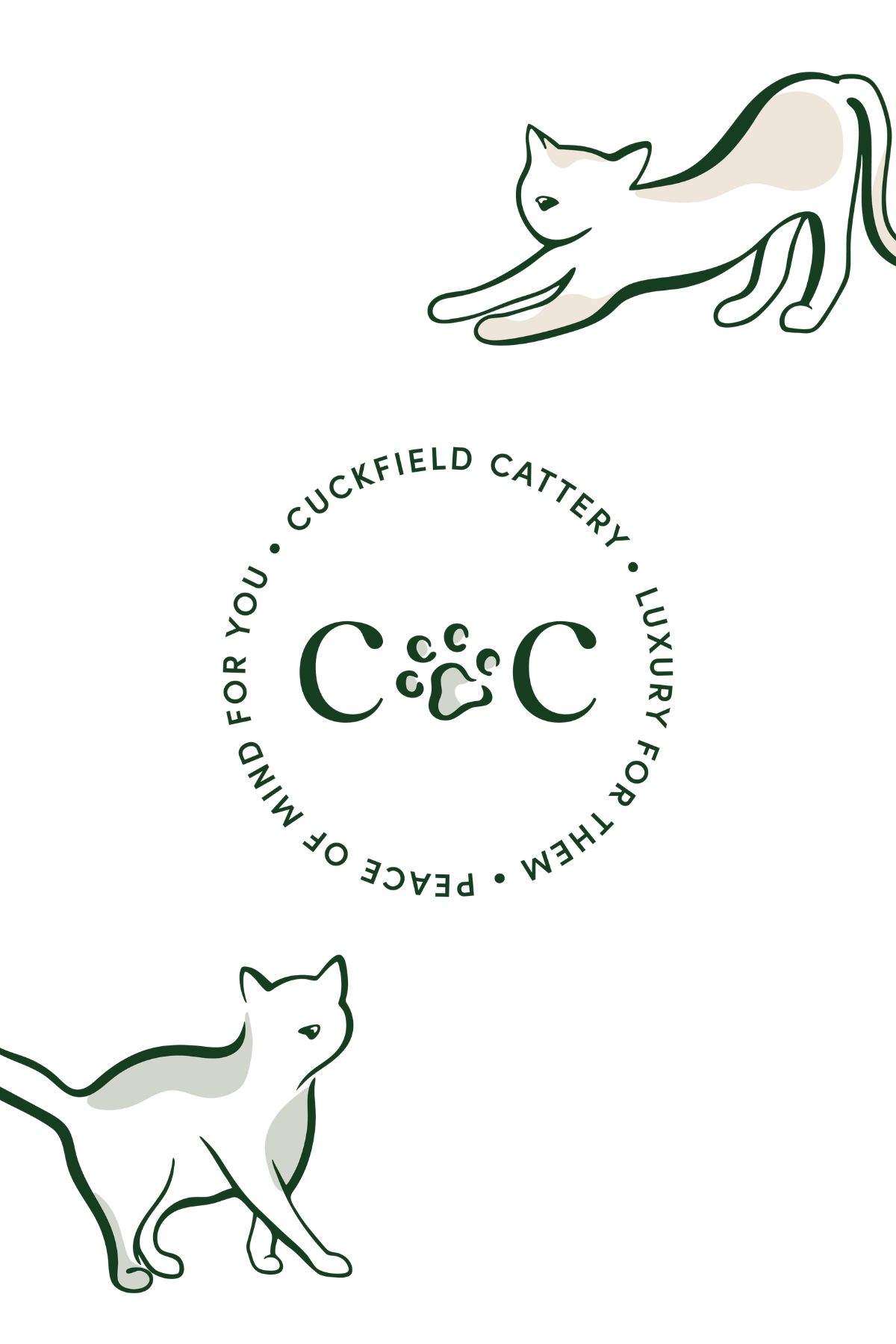 Cuckfield cattery monogram logo design