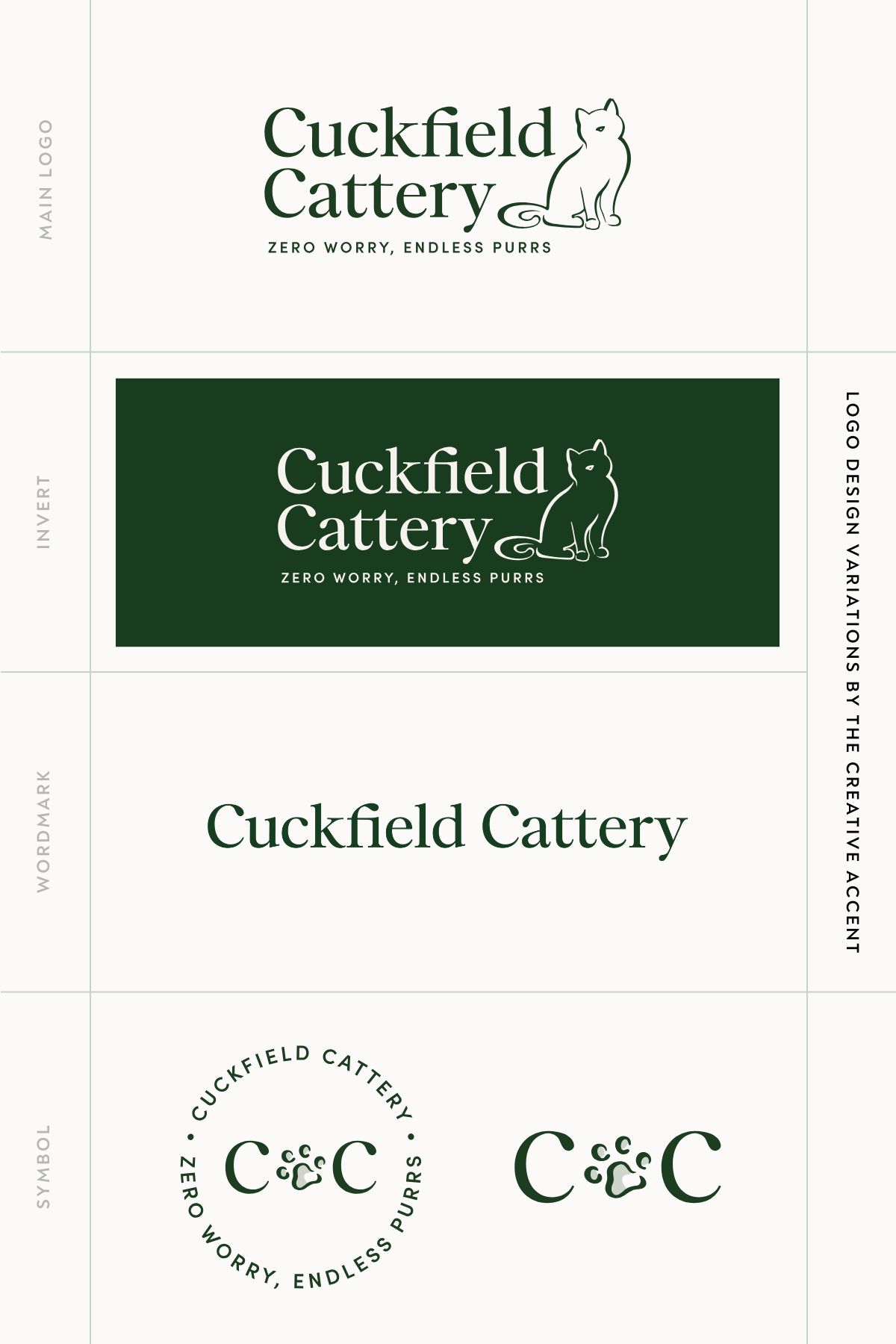 Logo design variations for Cuckfield Cattery