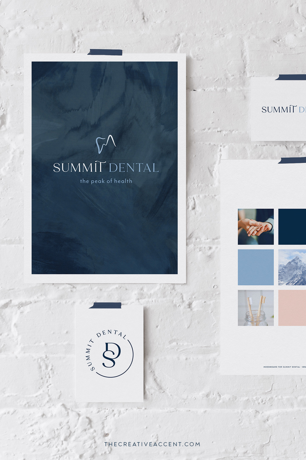 Custom brand design for Summit Dental including a change in color palette