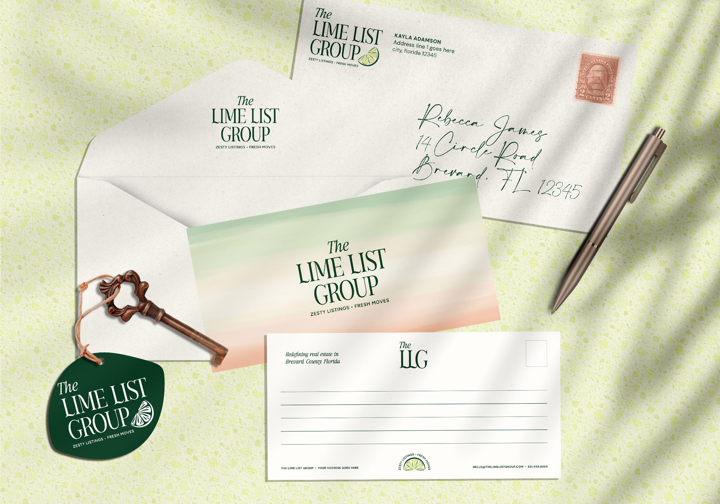 Custom brand design for The Lime List Group real estate brokerage