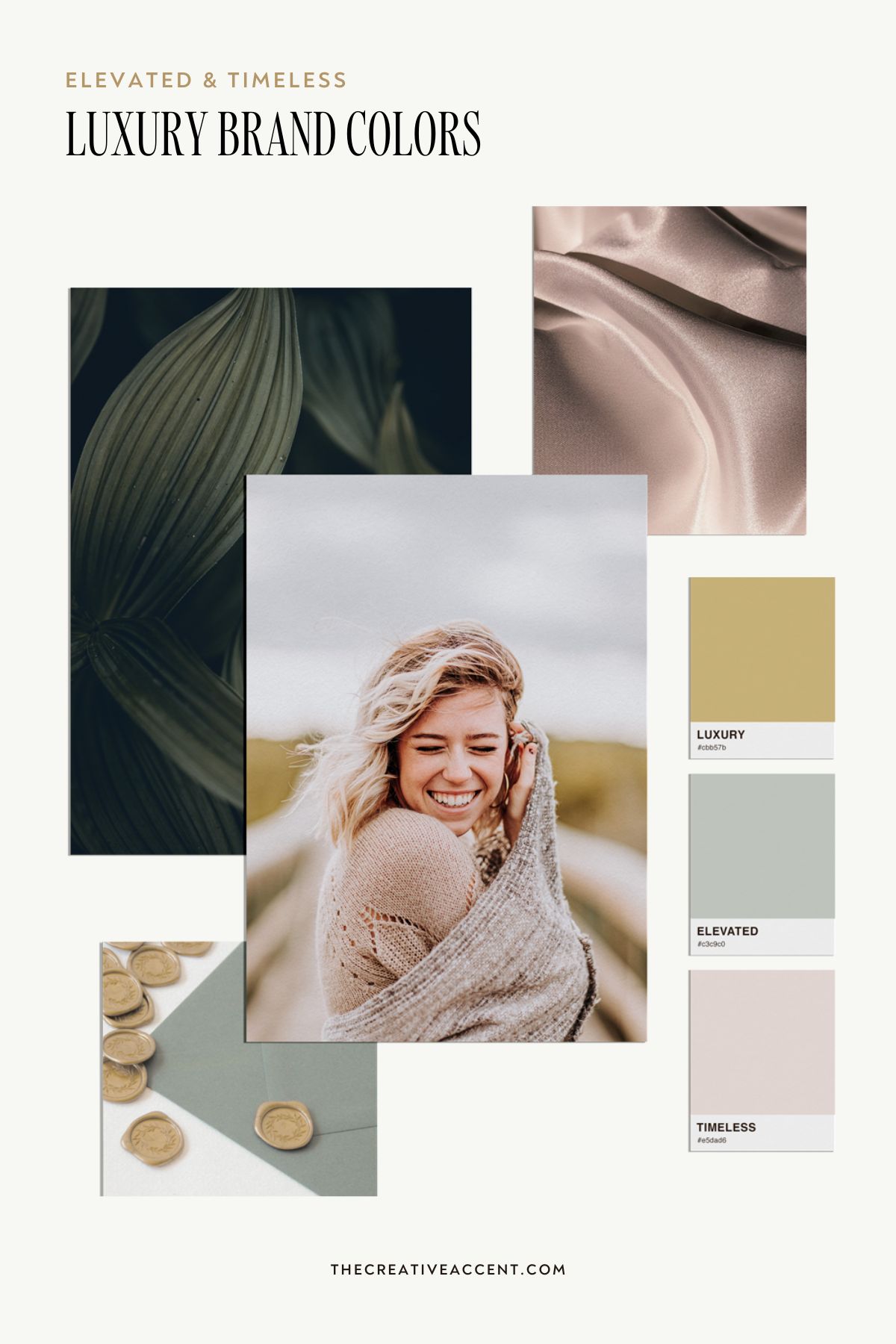 luxury brand color palette with soft, timeless colors