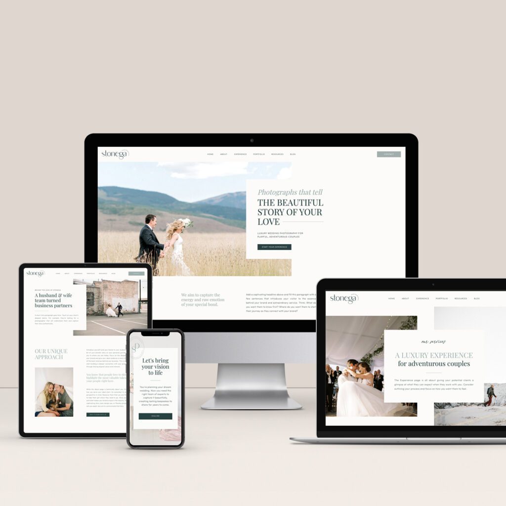 Stonega Showit website template for photographers
