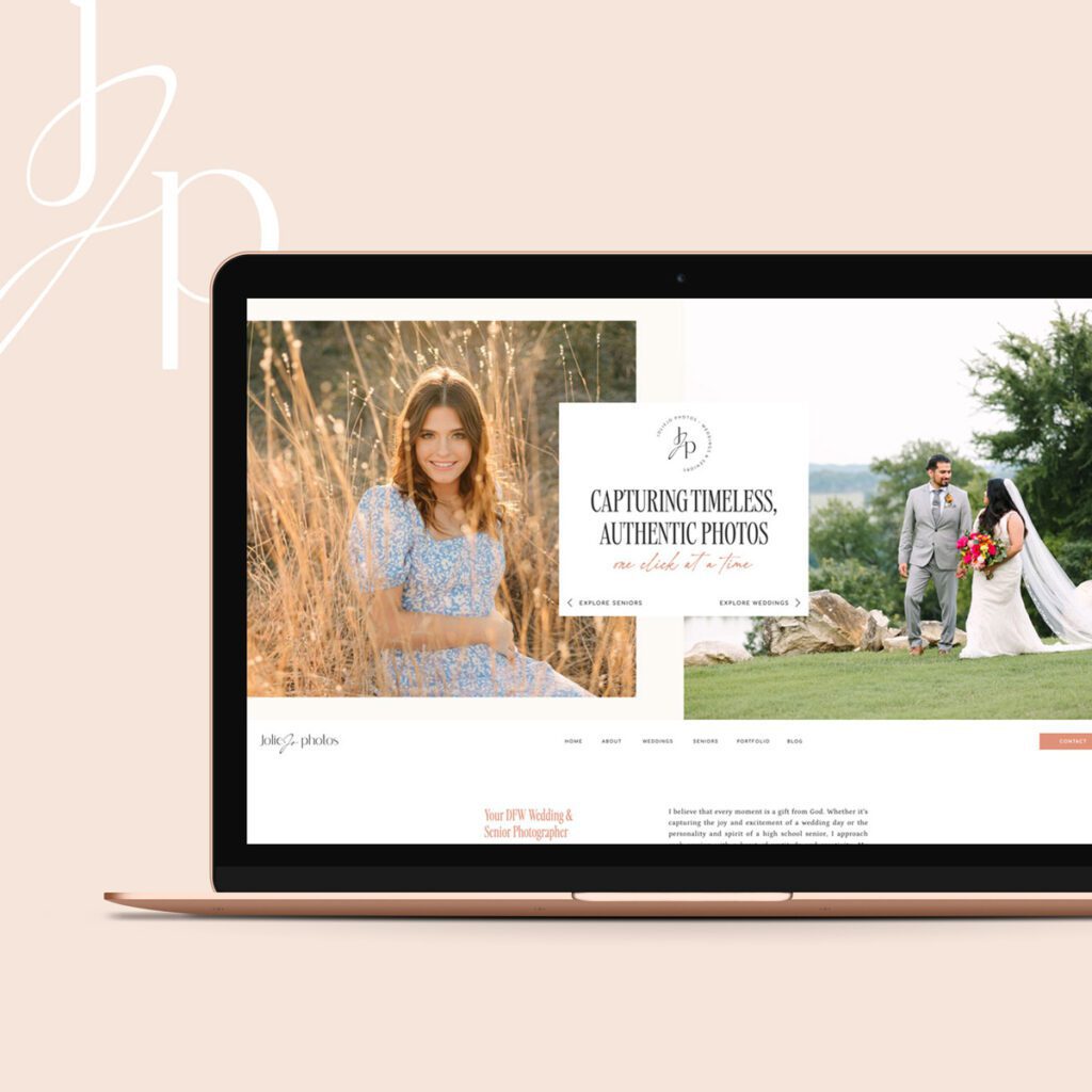 Showit website template for photographers, customized for Jolie Jo Photography