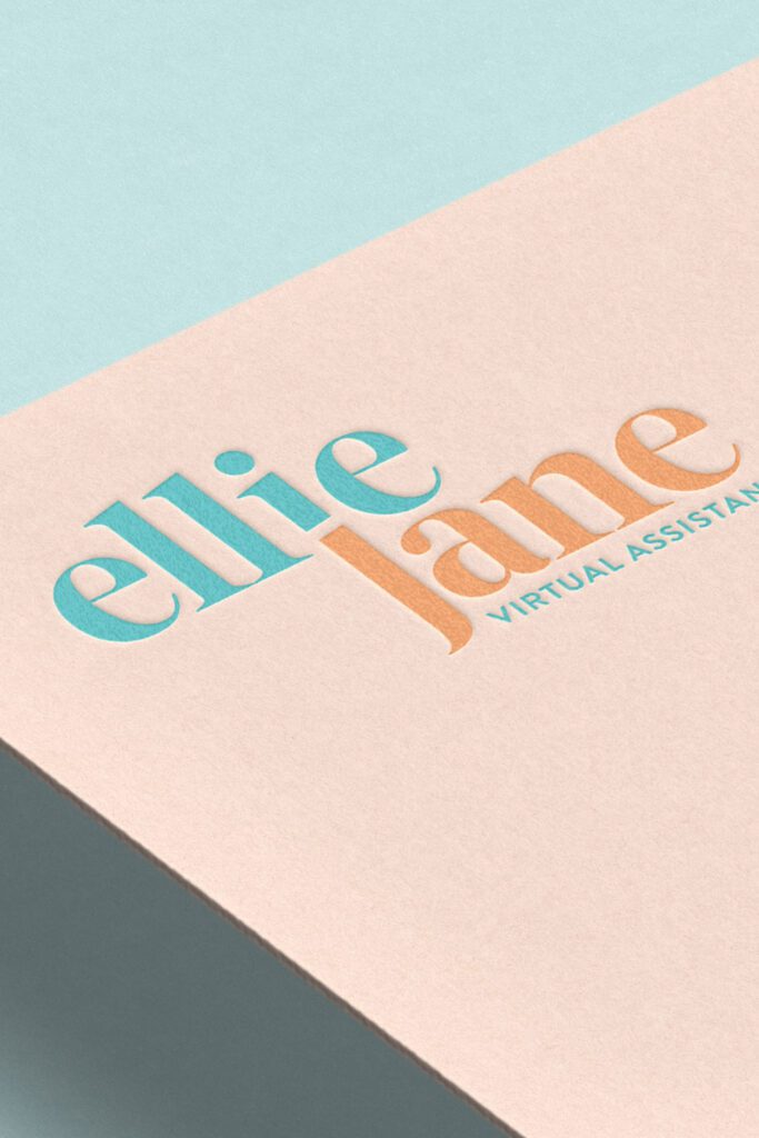 main logo design for Ellie Jane semi-custom brand kit on a letterhead