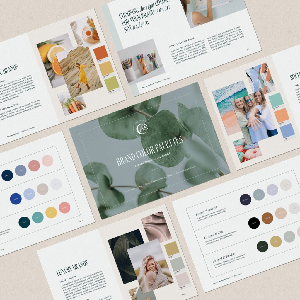 brand color palette inspiration guide mockups
