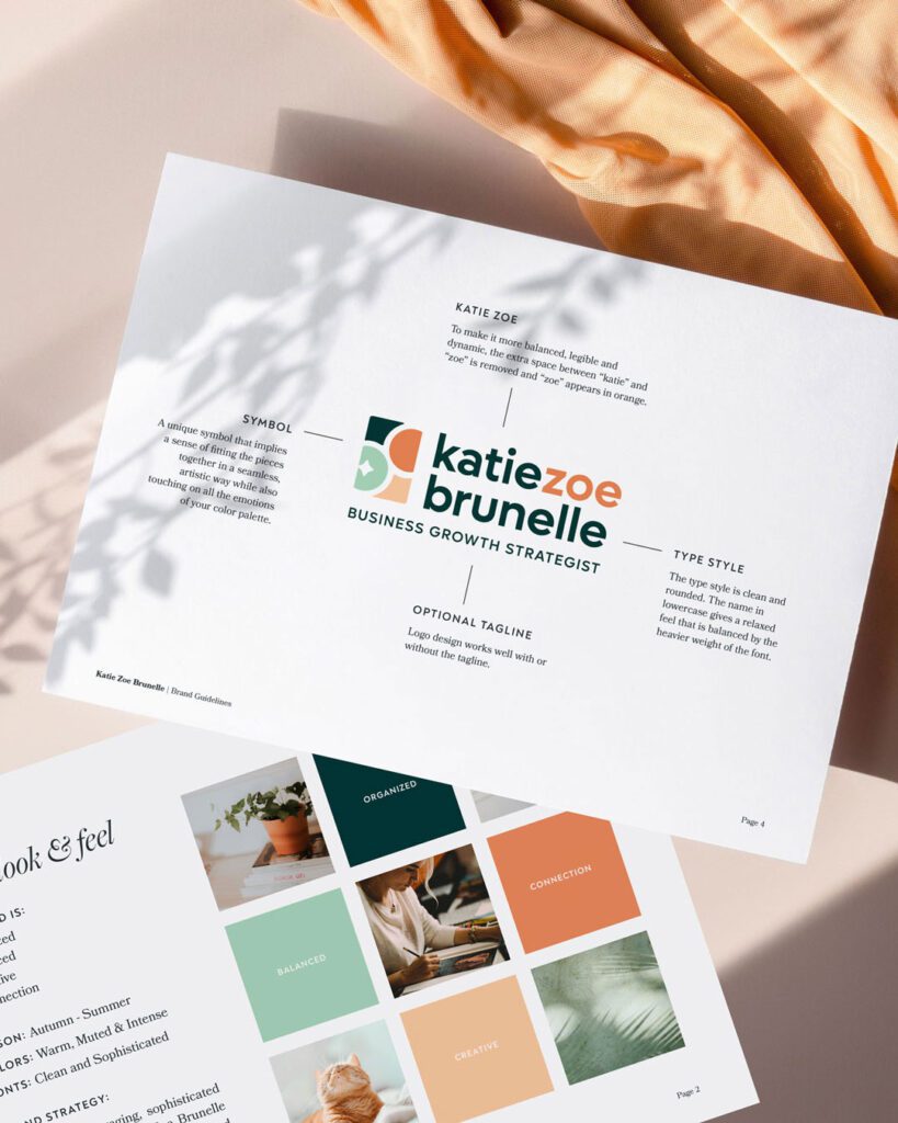 mood board and brand strategy for Katie Zoe