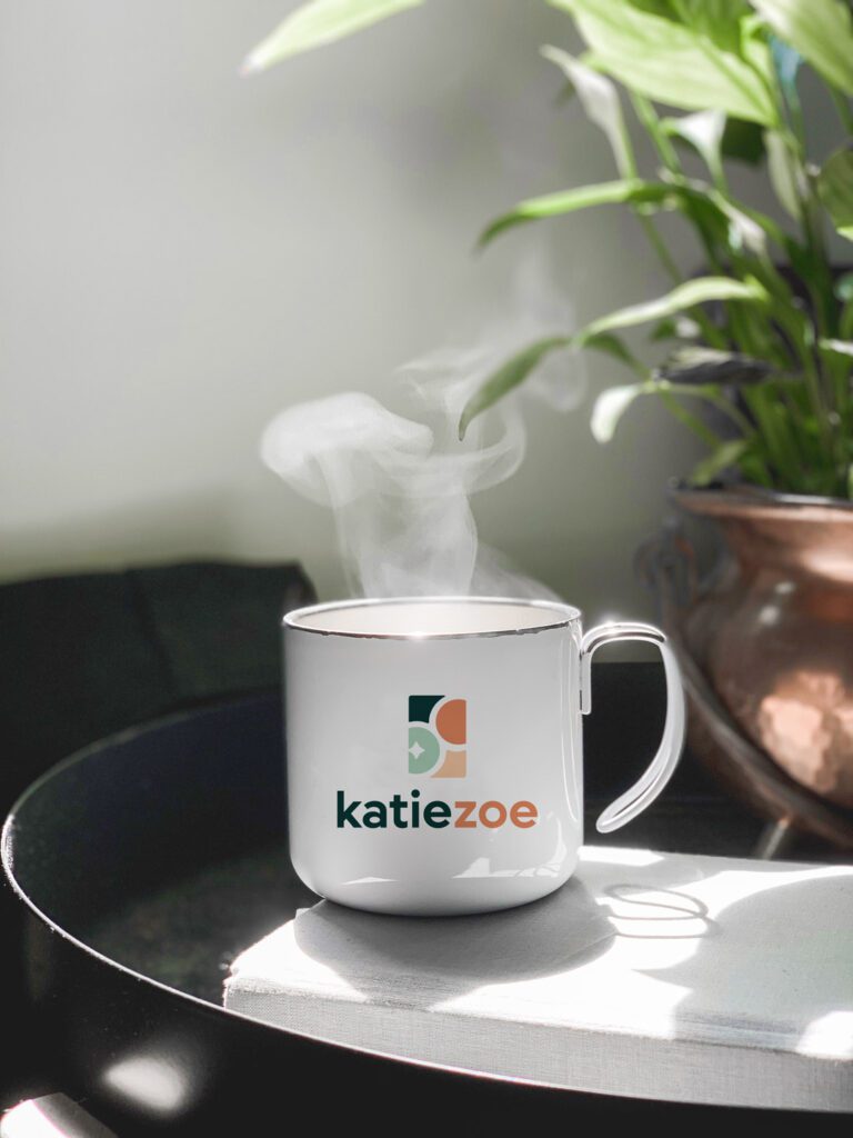 Katie Zoe business growth strategist logo design on coffee mug