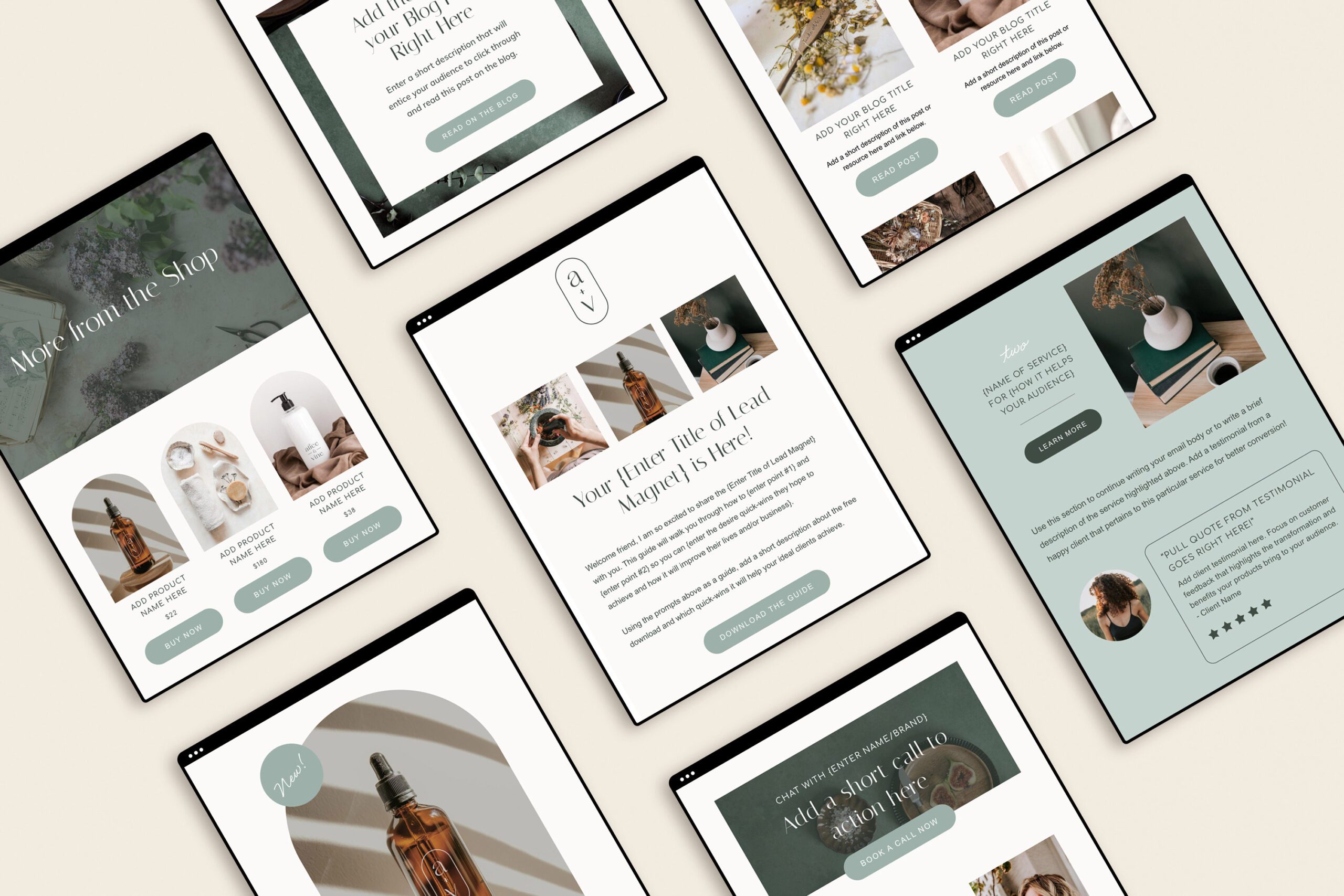 Shop Flodesk email templates in The Creative Accent template shop