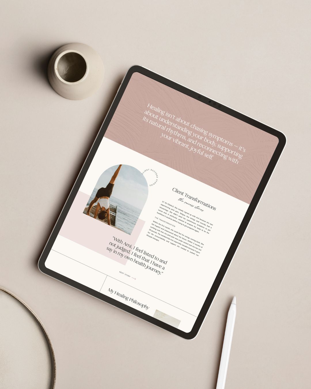 client testimonial section on services page