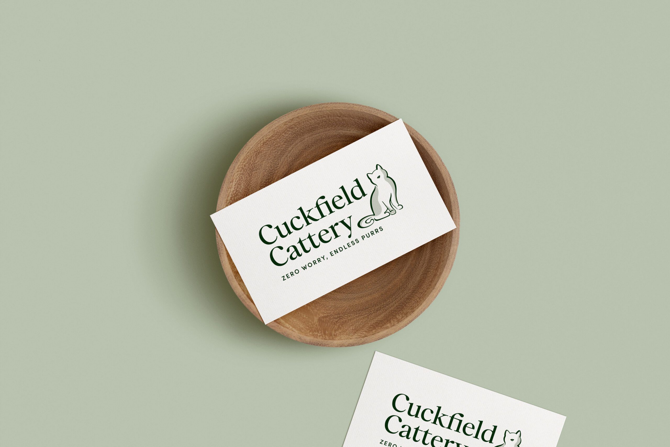 Cuckfield cattery logo design and rebrand on business card