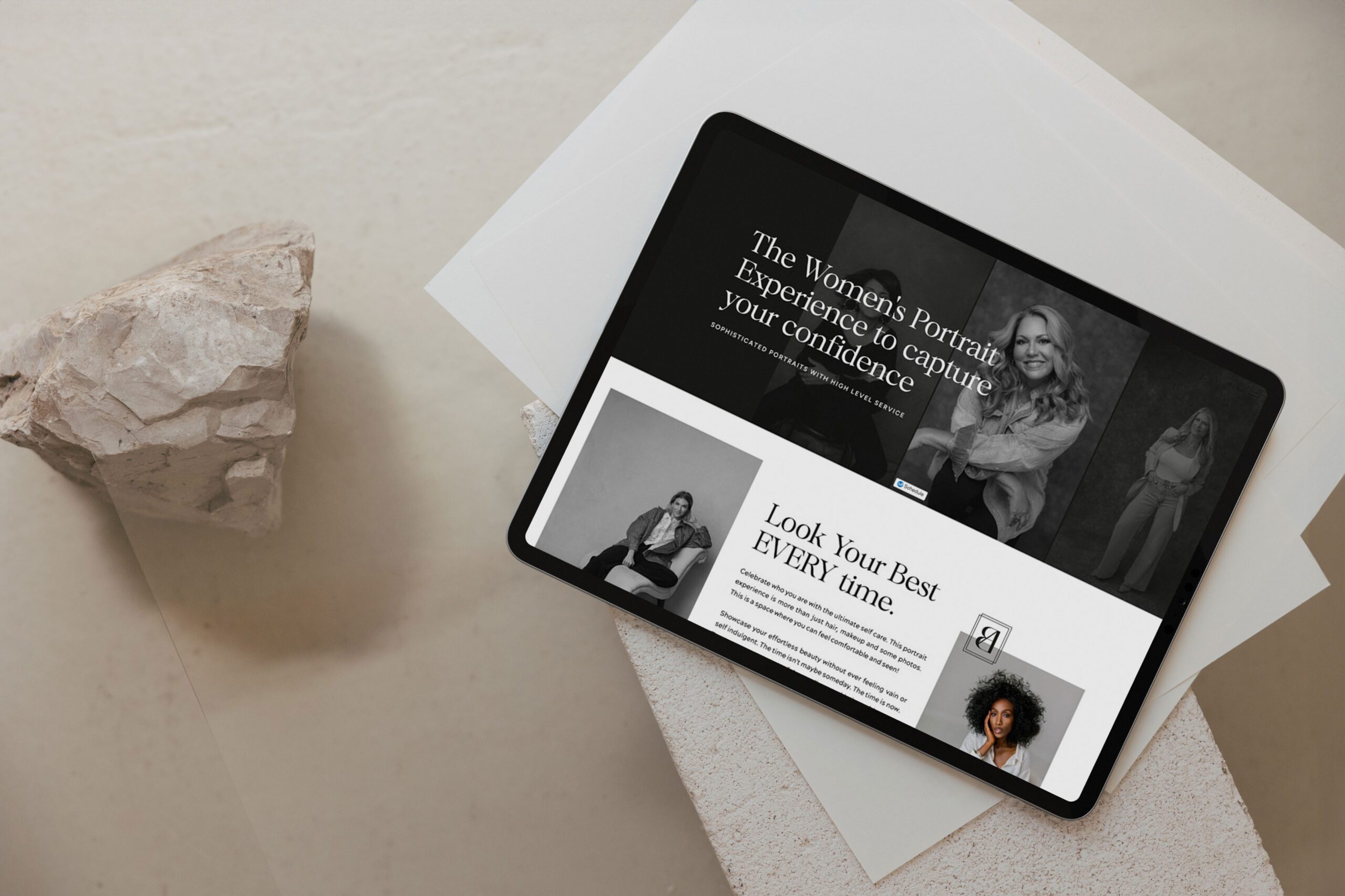 VIP Design Day website updates for portrait photographer on ipad